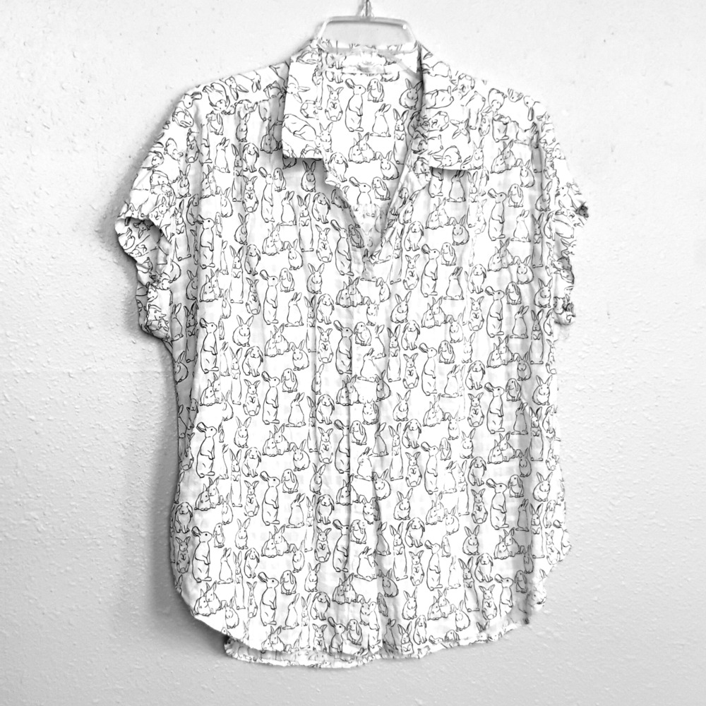 Jane and Delancey Blouse Bunnies ~ Size XL